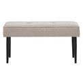 Bench Unanzak, beige/black, steel/polyester, H48x100x36cm, seat height 48cm