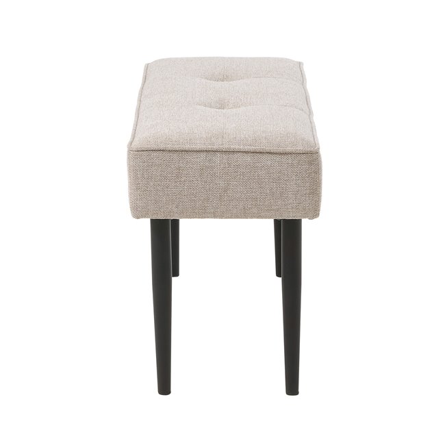 Bench Unanzak, beige/black, steel/polyester, H48x100x36cm, seat height 48cm