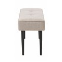 Bench Unanzak, beige/black, steel/polyester, H48x100x36cm, seat height 48cm