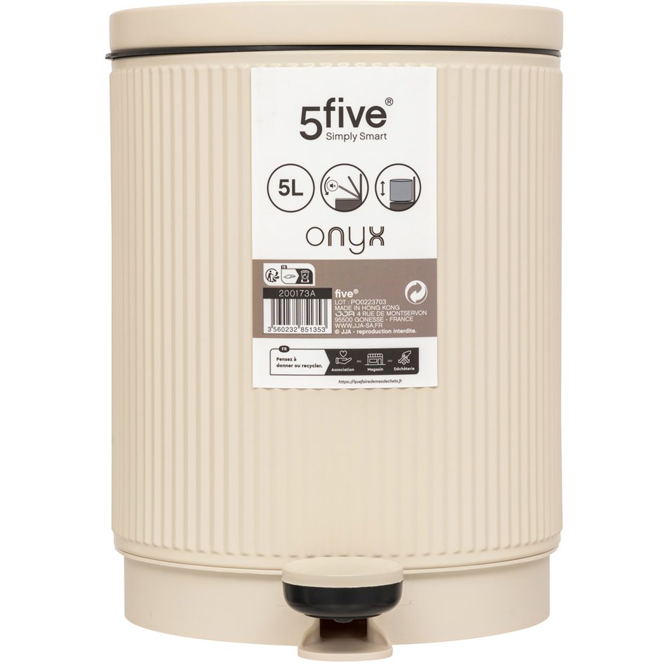 Garbage softclose Onix, beige, 5L, 27.2x20.5cm H28.2cm
