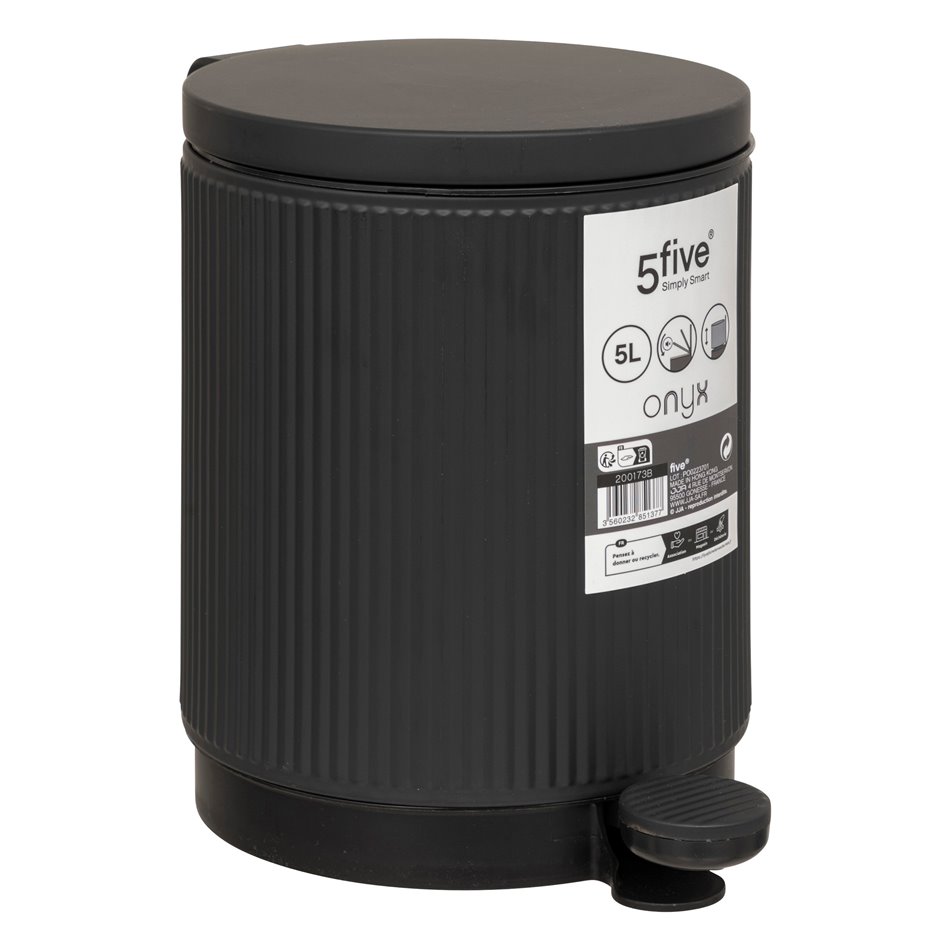 Garbage softclose Onyx black, 5L, 27.2x20.5cm H28.2cm