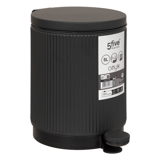 Garbage softclose Onyx black, 5L, 27.2x20.5cm H28.2cm