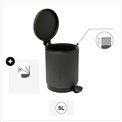 Garbage softclose Onyx black, 5L, 27.2x20.5cm H28.2cm