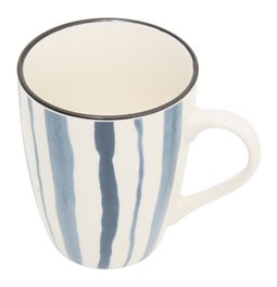 Mug Umami striped blue, 310ml, H10.1x11.6x8.1cm