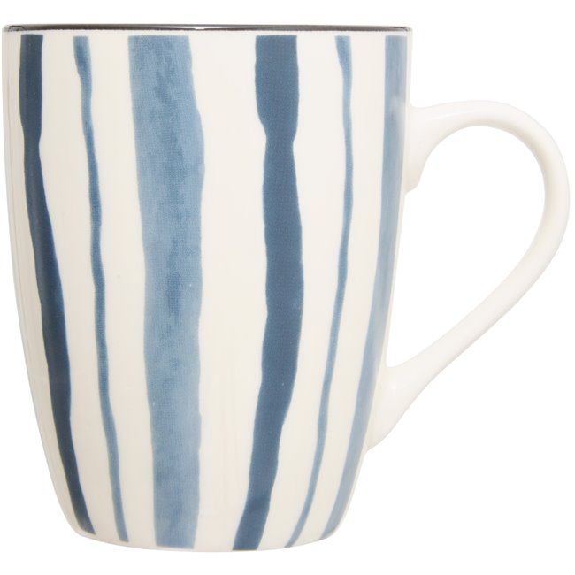 Mug Umami striped blue, 310ml, H10.1x11.6x8.1cm