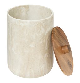 Мусорная kорзина для бумаг с крышкой из акации Come, 5L, H25.3cm, D18.5cm