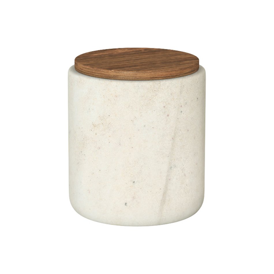 Cotton jar with wooden lid Come, H11cm, D10cm