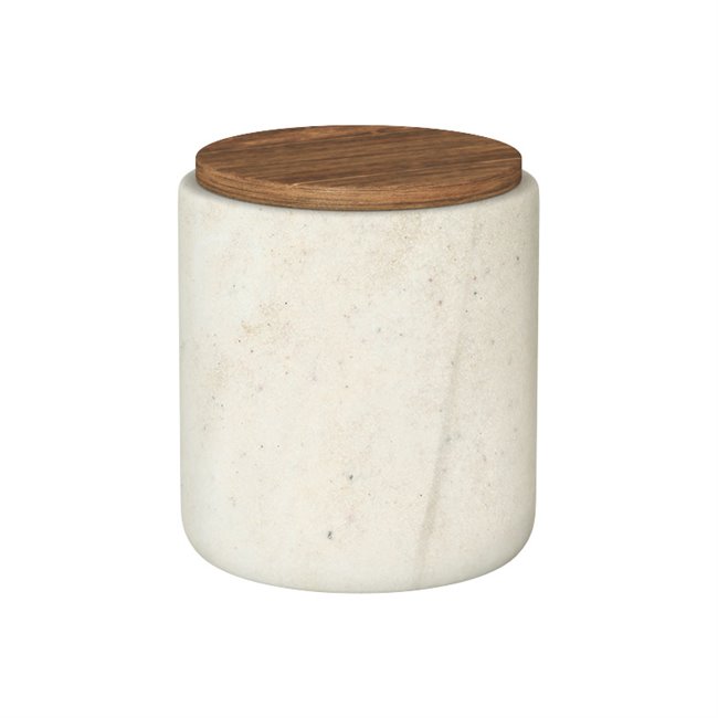 Cotton jar with wooden lid Come, H11cm, D10cm