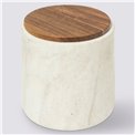 Cotton jar with wooden lid Come, H11cm, D10cm