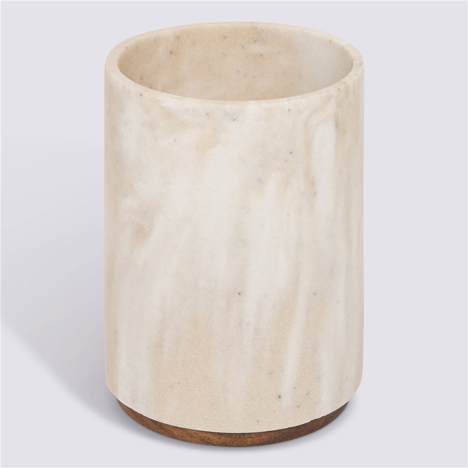 Dish with acacia wood base Come, H17cm, D12cm