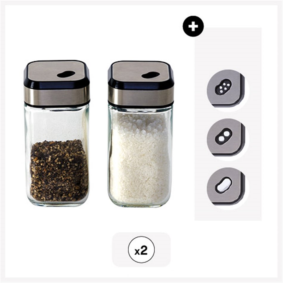 Salt and pepper set, H10x4.5x4.5cm