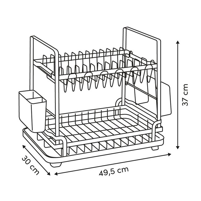 Dish draines Black Edition, 2-tier, black, H30x49.5x37cm