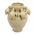 Decorative vase Turtles, beige, H28.5x24.5x22cm