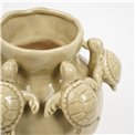 Decorative vase Turtles, beige, H28.5x24.5x22cm
