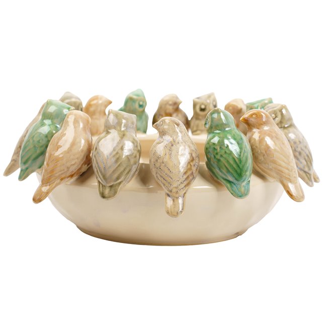 Decorative tray Colour Birds, H13.5cm, D34.7cm