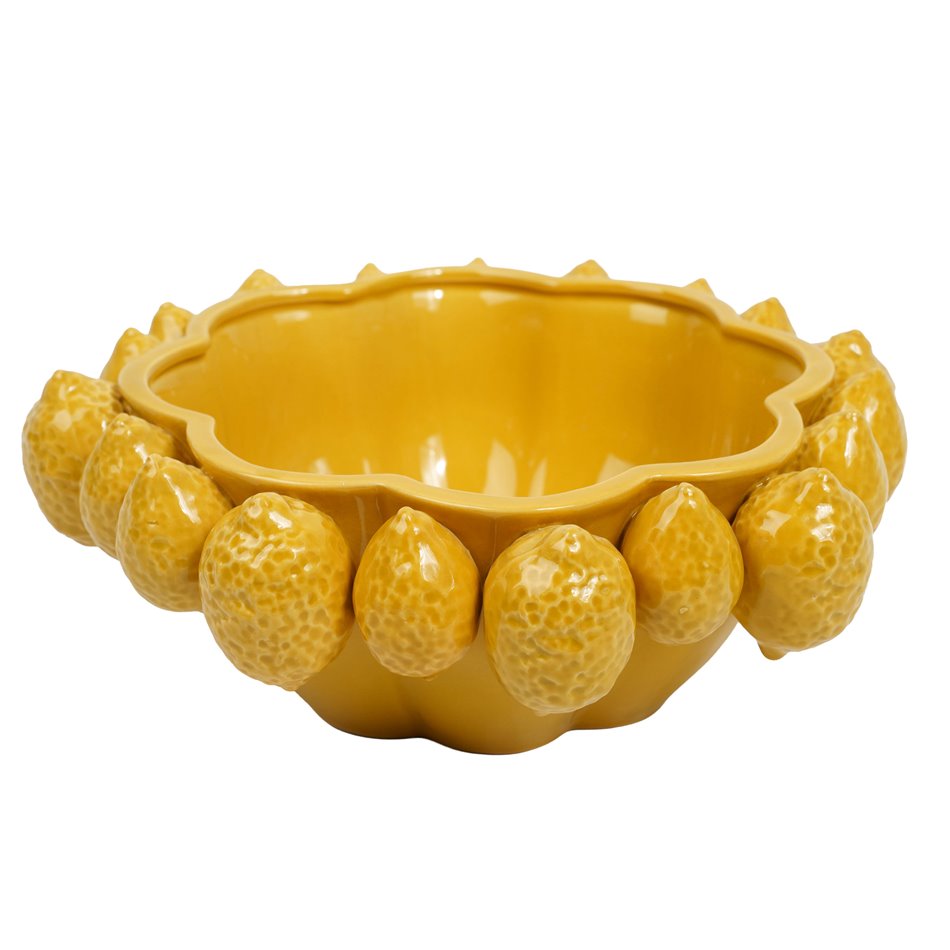 Decorative tray Lemons, yellow, H12.5cm, D33.2cm