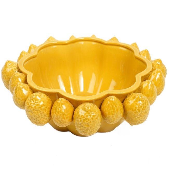 Decorative tray Lemons, yellow, H12.5cm, D33.2cm