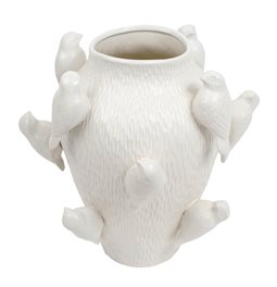 Vase Bird white, H31.5cm, D29cm