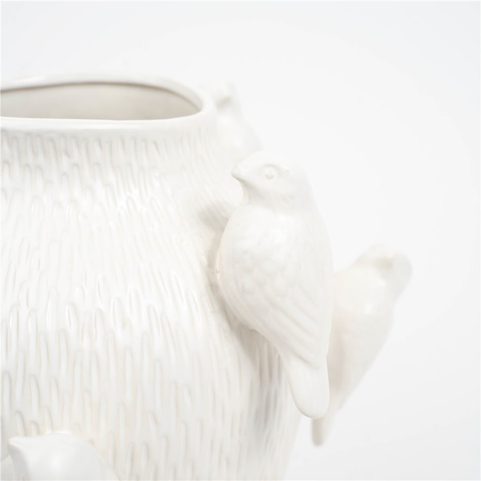 Vase Bird white, H31.5cm, D29cm