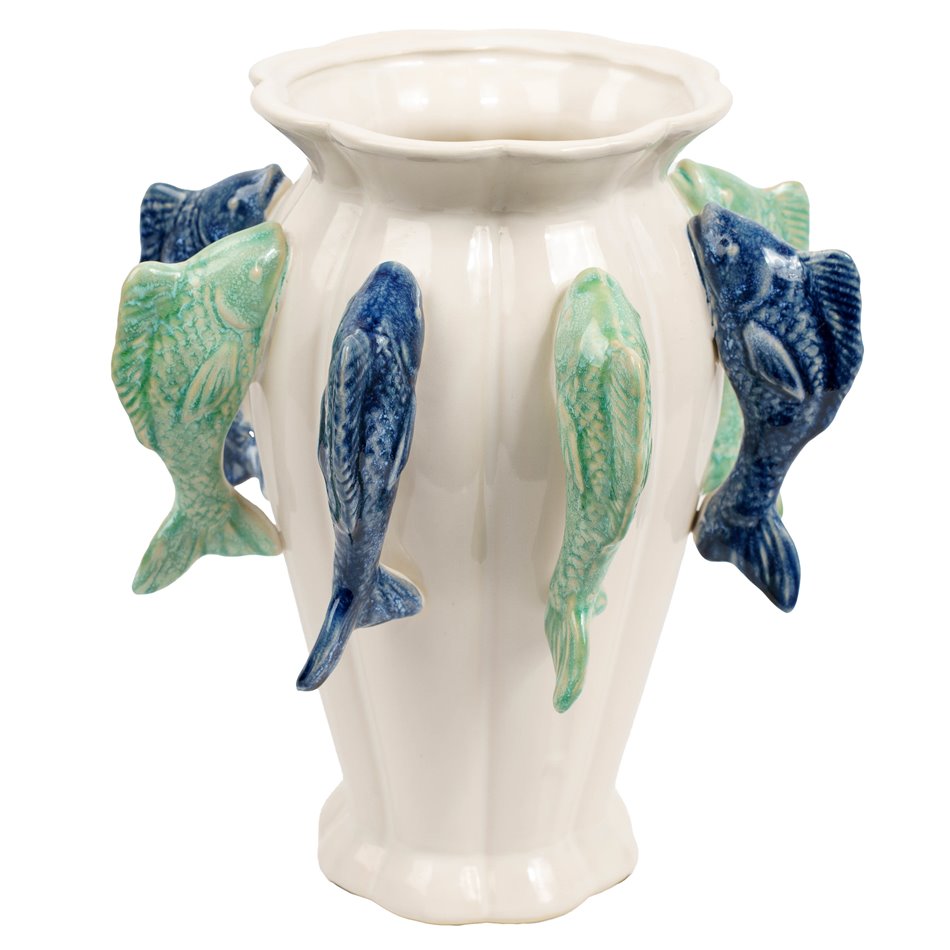 Vase Blue fish, H31.5cm, D22.5cm