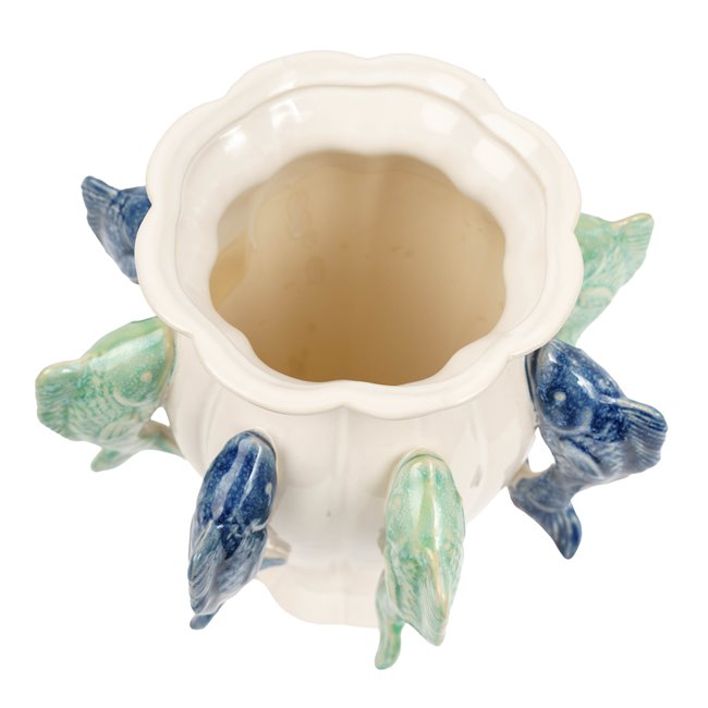 Vase Blue fish, H31.5cm, D22.5cm