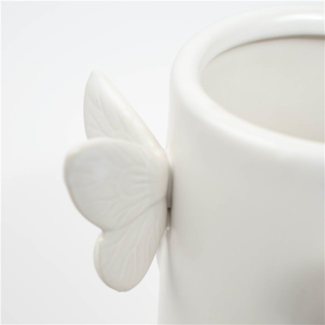 Vase Butterfly white, H30.5cm, D16cm