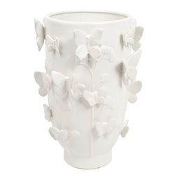 Vase Butterfly, white, H33.5cm, D24cm