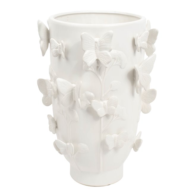 Vase Butterfly, white, H33.5cm, D24cm
