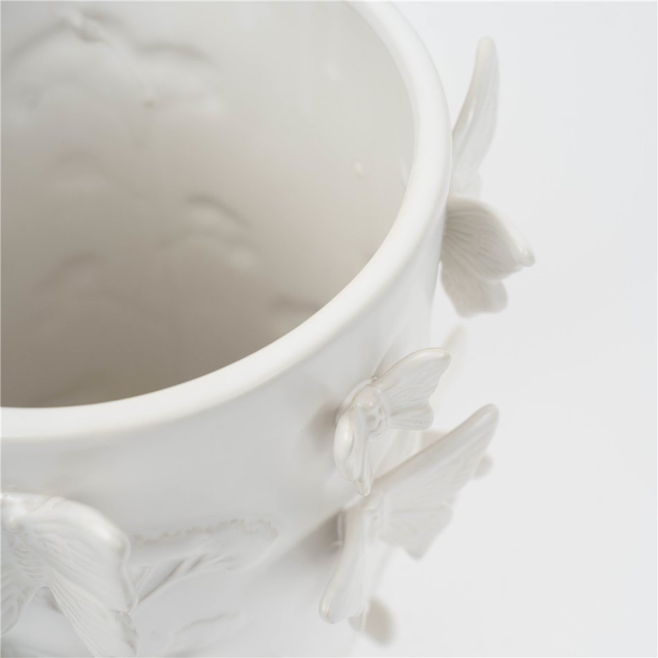 Vase Butterfly, white, H33.5cm, D24cm