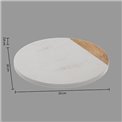 Serving plate 360, white marble/mango wood, D30cm, H3.8cm