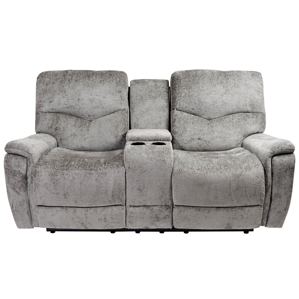 Doubble recliner Obernburg, grey, electrically adjustable, H105x189x105-165cm, seat height 51cm