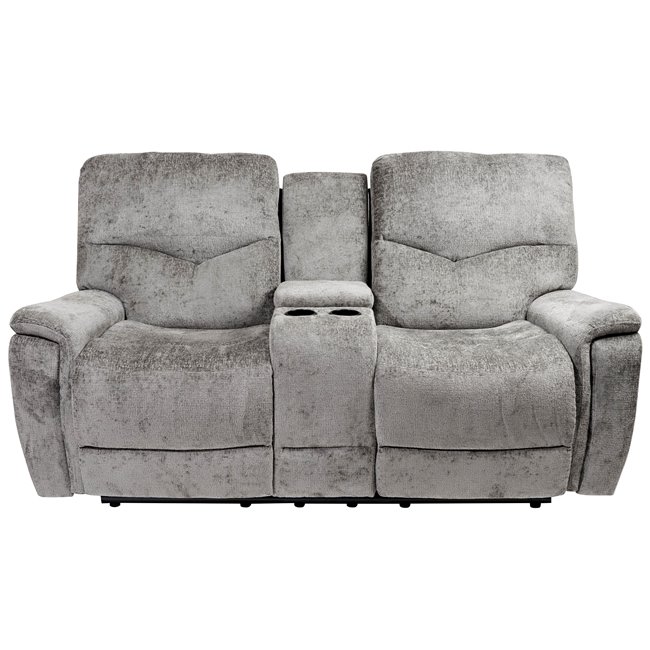 Doubble recliner Obernburg, grey, electrically adjustable, H105x189x105-165cm, seat height 51cm