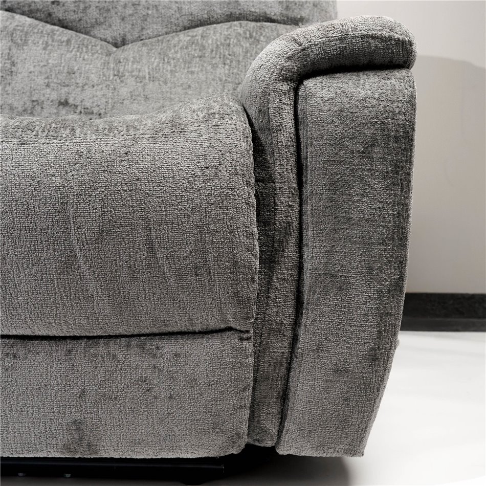 Doubble recliner Obernburg, grey, electrically adjustable, H105x189x105-165cm, seat height 51cm