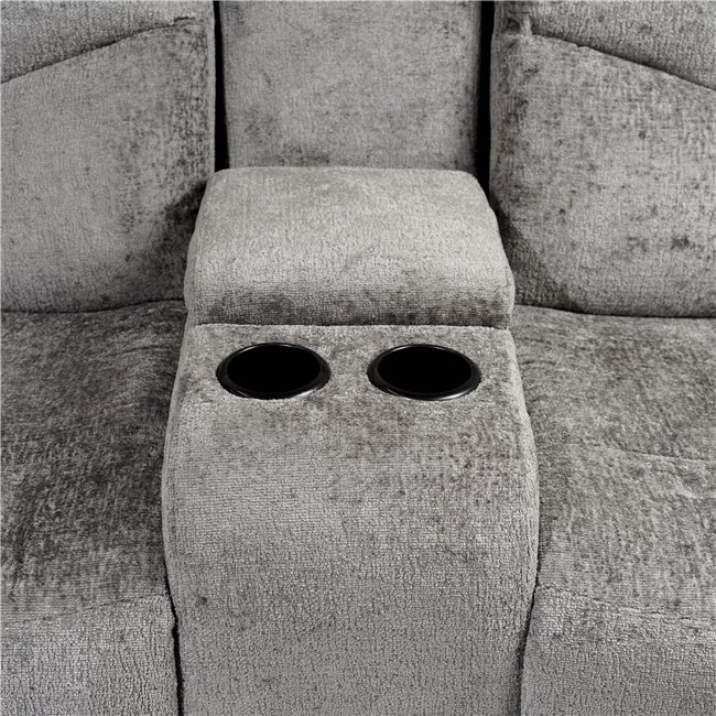 Doubble recliner Obernburg, grey, electrically adjustable, H105x189x105-165cm, seat height 51cm