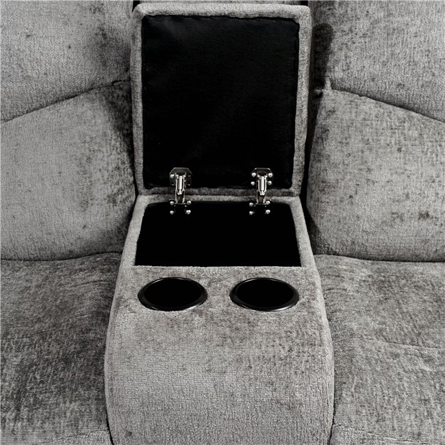 Doubble recliner Obernburg, grey, electrically adjustable, H105x189x105-165cm, seat height 51cm