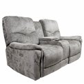 Doubble recliner Obernburg, grey, electrically adjustable, H105x189x105-165cm, seat height 51cm