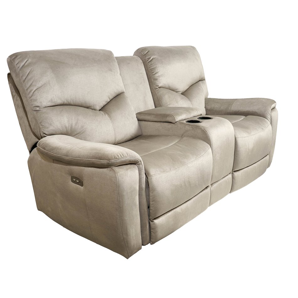 Doubble recliner Obernburg 8, grey, electrically adjustable, H103x189x103-164cm, seat height 57cm