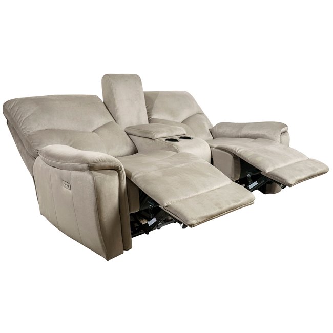 Doubble recliner Obernburg 8, grey, electrically adjustable, H103x189x103-164cm, seat height 57cm
