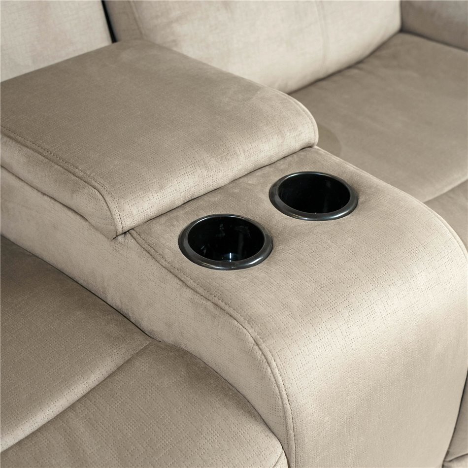 Doubble recliner Obernburg 8, grey, electrically adjustable, H103x189x103-164cm, seat height 57cm