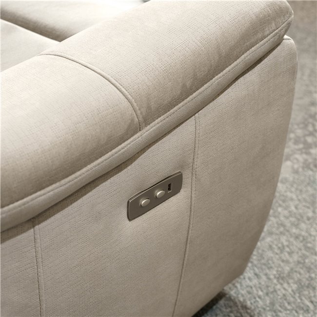 Doubble recliner Obernburg 8, grey, electrically adjustable, H103x189x103-164cm, seat height 57cm