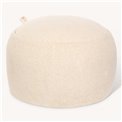 Pouf with storage ELIOR, cream, bouclé fabric, H40cm, D60cm