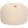 Pouf with storage ELIOR, cream, bouclé fabric, H40cm, D60cm