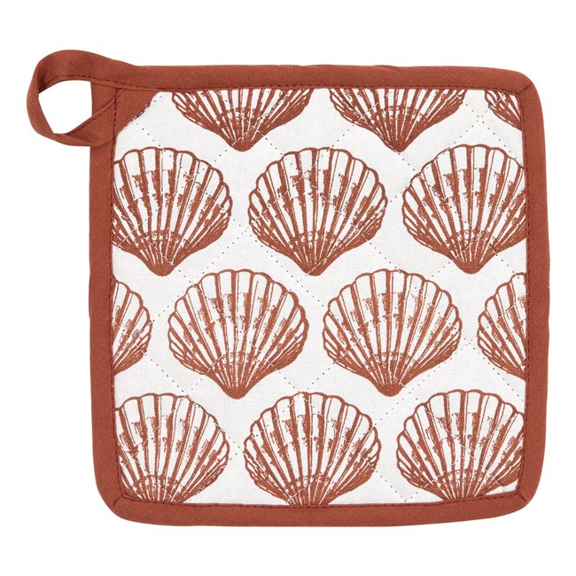 Kitchen glove and pot holder Ocea, white/brick-colored, 32x20x2.5cm/20x20x1cm