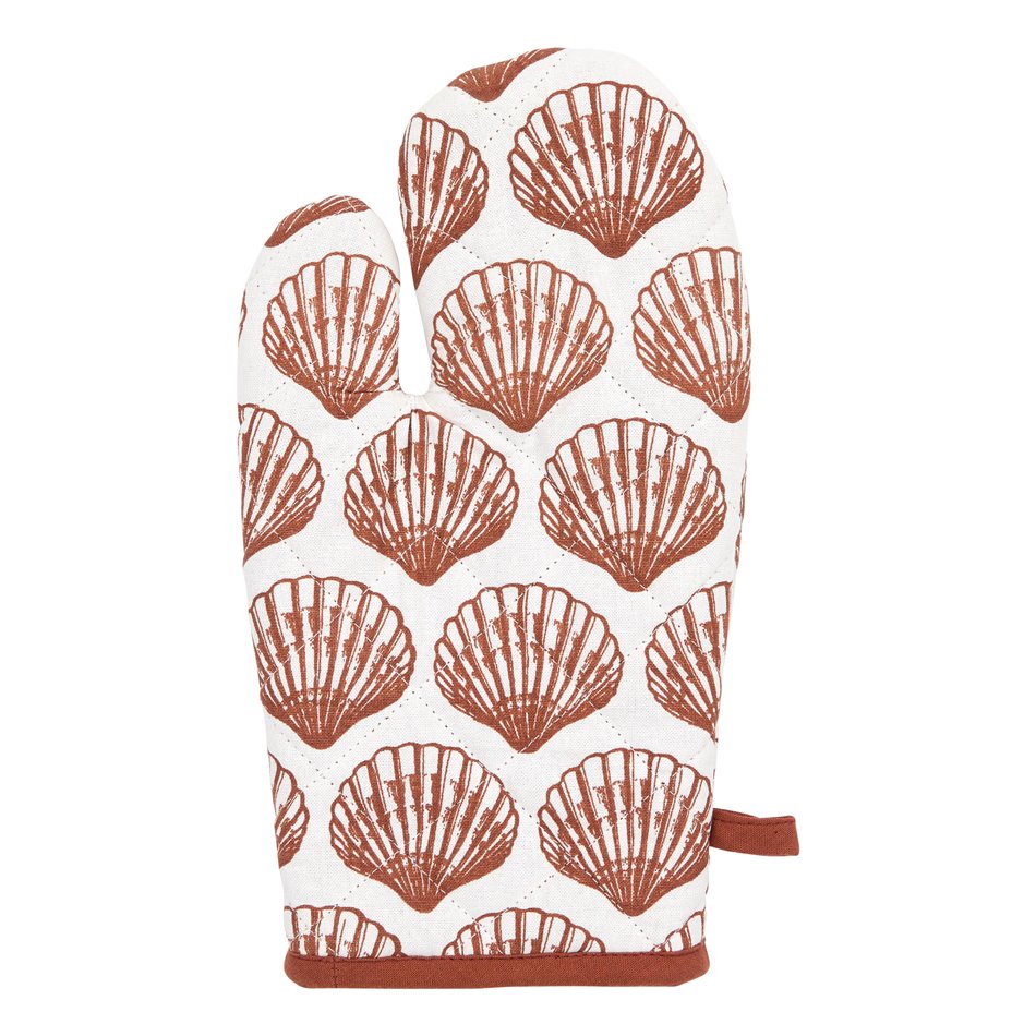 Kitchen glove and pot holder Ocea, white/brick-colored, 32x20x2.5cm/20x20x1cm
