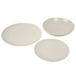 Indų rinkinys Onda Ivory rond, 6 žmonėms, 18 vnt., dramblio kaulo sp., D26cm/D21cm/D20cm