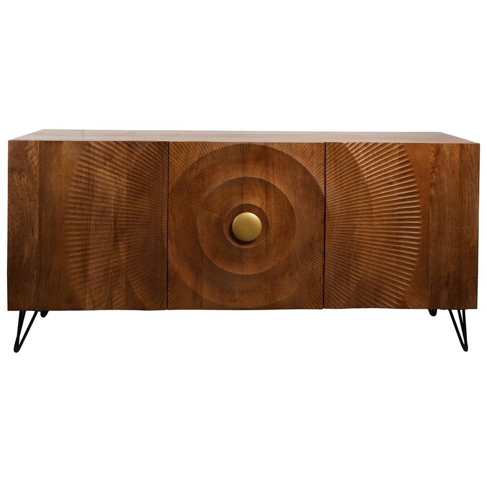Sideboard Bailey 3D brown, mango wood/MDF/metal, H75x38x160cm