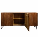Sideboard Bailey 3D brown, mango wood/MDF/metal, H75x38x160cm