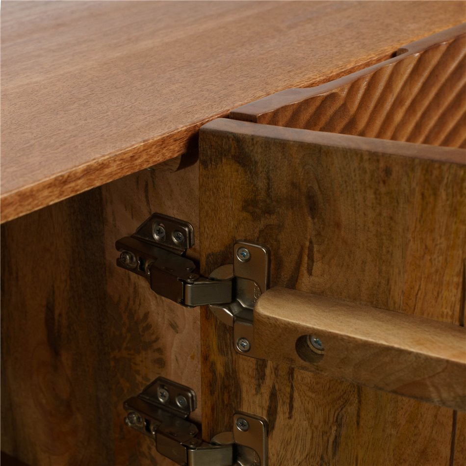 Sideboard Bailey 3D brown, mango wood/MDF/metal, H75x38x160cm