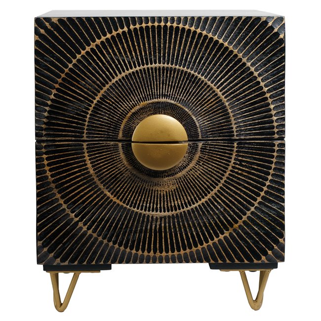 Side table Bailey ST L, mango wood/MDF/metal, 45x40cm H55cm