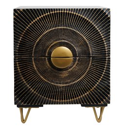 Side table Bailey ST L, mango wood/MDF/metal, 45x40cm H55cm